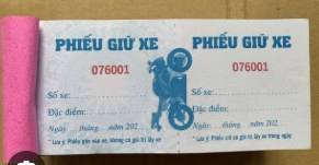 Phiếu giữ xe có số
